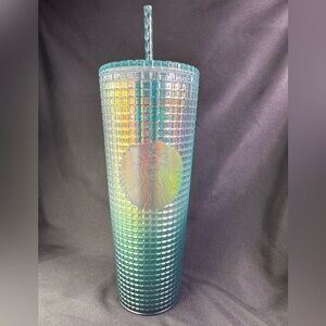 Starbucks 2022 Venti Cold Cup Grid Gradient Iridescent
